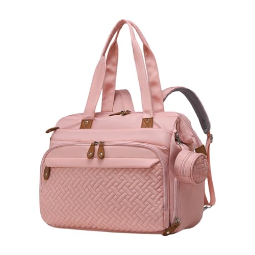 Sac à dos à langer rose Oshhni avec compartiment à chaussures et étui tétine