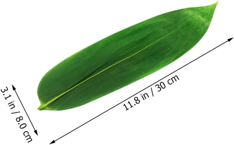 BESTonZON 100pcs Bamboo Leaves for Sushi Decoration Natural Bamboo Dish Decor for Sashimi Serving and Sushi Presentation for Japanese Cuisine and Food Photography