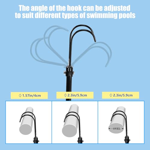 image for YLSAZL 4 Pack Solar Pool Cover Holder Adjustable Pool Storage Hooks Ir