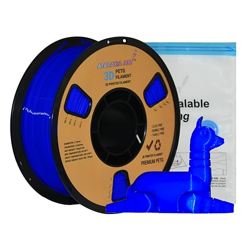 Ataraxia Art PETG 3D Printer Filament 1.75mm V2 with Resealable Vacuum Bag. Dimensional Accuracy +/- 0.02 mm, 1 Kg (2.2 