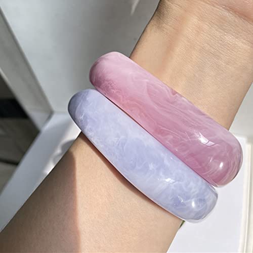 Natural Colorful Wooden Acrylic Large Round Bangles Wide Irregular Ethnic Wood Chunky Minimalist Cuff Bracelet Vintage Punk Cool Jewelry for Women3