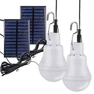Bombilla de luz LED con energía solar, lámpara de linterna portátil TechKen, foco de lectura para interiores y…