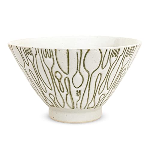 J-kitchens ディナー 茶碗 11cm 波佐見焼 日本製 粉引カトラリー グリーン PNO604863