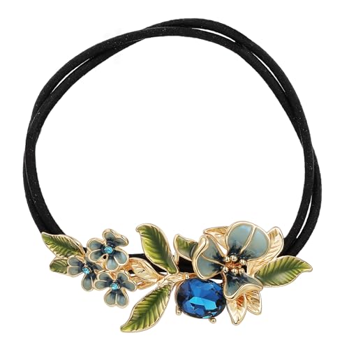 Irises Flower brooches and pins for women, Hand-driping Oil brooch pins inlaid with artificial crystals, SHE'S FREE STYLE JUST FOR YOU Green leaf safe