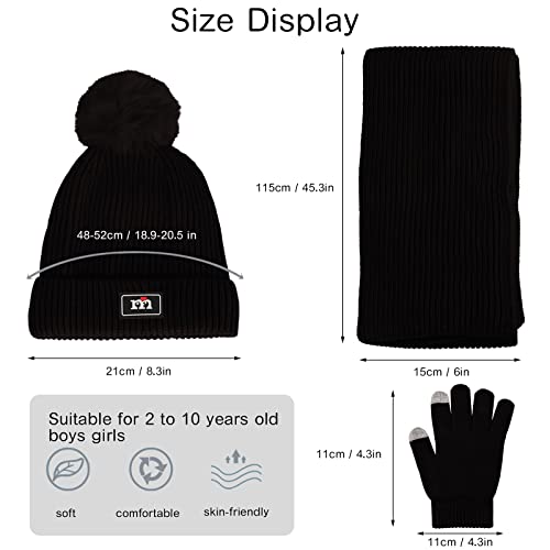 Openfly Kids Winter Beanie Hat Scarf Gloves Set For 2-7 Years Old Boys Girls Winter Knit Warm Fleece Lined Kids Hat Scarf Gloves Set #TOP6