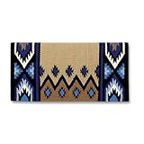 Mayatex New Phoenix Saddle Blanket, Black/Sand/Periwinkle/Fawn/Cream, 38 x 34-Inch