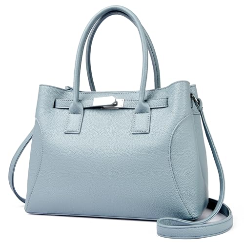 Travistar Handtasche Damen Mittelgroß Umhängetasche - Damen Tasche Elegante Schultertasche Kunstleder Crossbody Bag Mode Henkeltaschen Beuteltasche mit Abnehmbares Riemen Blau