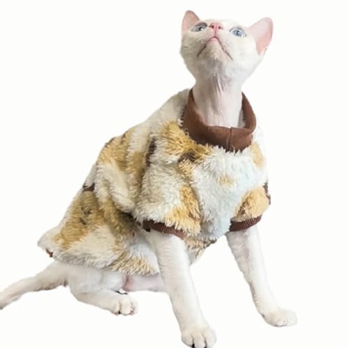 Syiyunran Ropa Gato Sphynx   Hairless Cat Clothes Suéter para Gatos Abrigo Camisa de Algodón Cálido Adecuado Mantener el Calor Protección contra Frío Se Pueden Llevar en Todas Las Estaciones