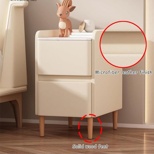 Table de chevet commode de chevet table d'appoint étroite cuir et bois massif
