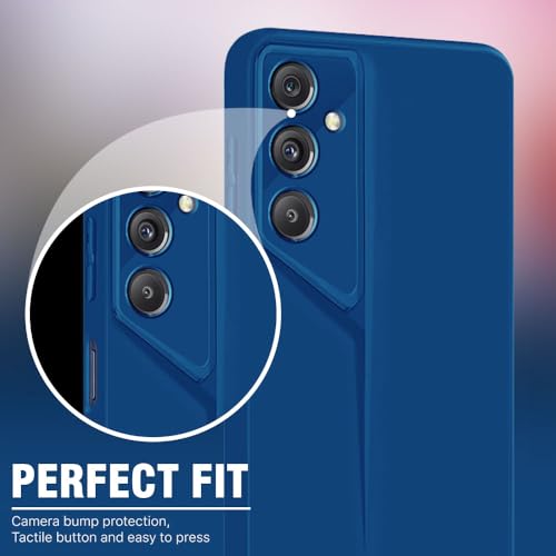 Image of WOW IMAGINE Slim Back Cover for Samsung Galaxy M34 5G | Galaxy F34 5G | Blade Series Ultra Thin Case with Lightweight Design | Camera Protection | Soft Matte Silicone Flexible Mobile Case - Blue