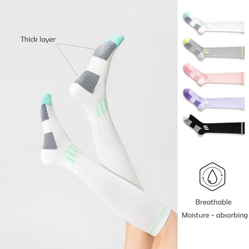 Women Daily Training Knee High Socks for Yoga Running Cycling Cushioned Socks With Thickened Sock Bottom - Image 3