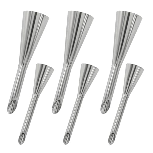 Hordion 6Pcs Cream Icing Piping Nozzle Tips, 2 Sizes Stainless