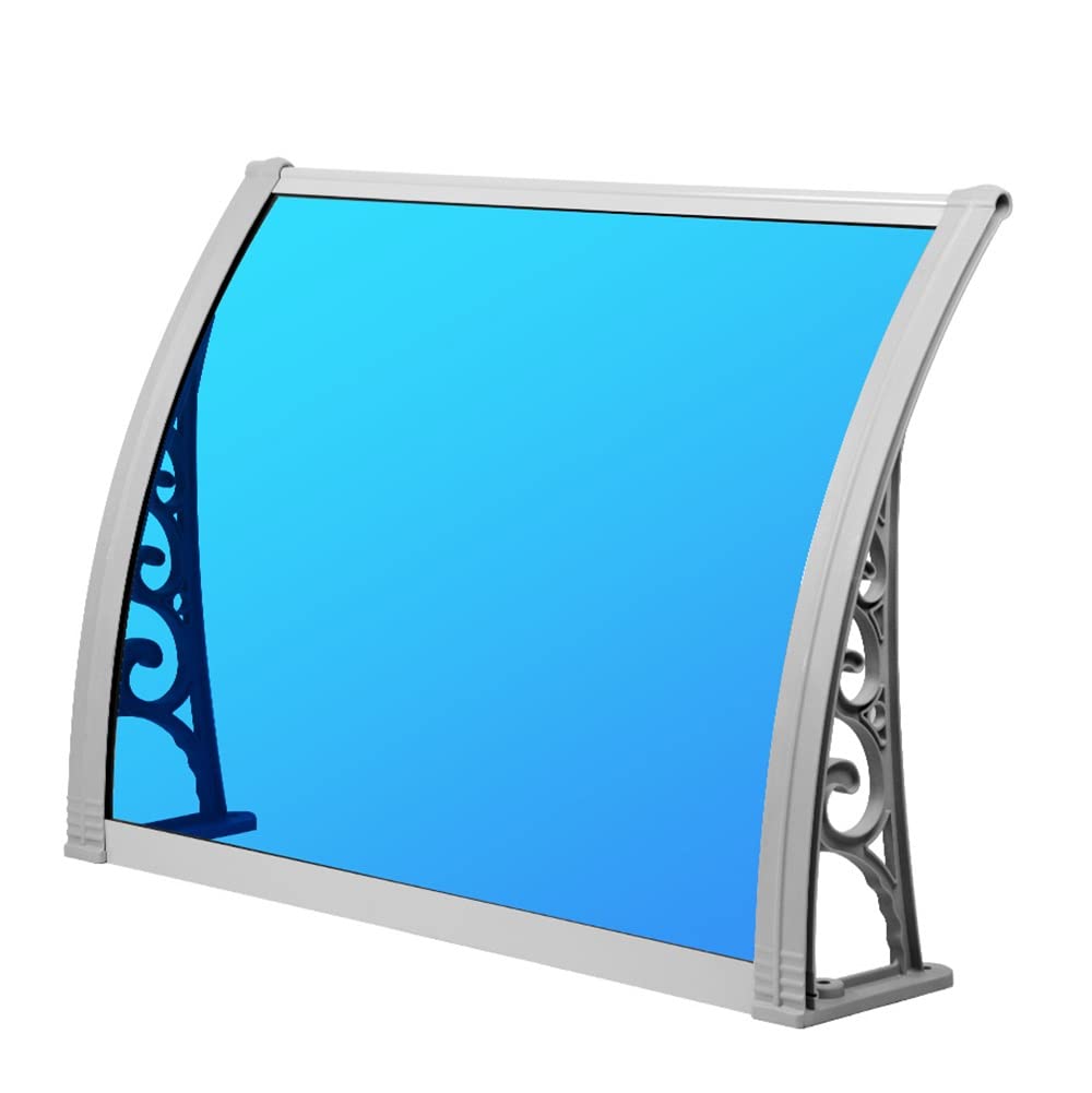 Voordeur Afdak,Luifel voor Huisdeur Overkapping,Uv-Regen-Sneeuwbescherming Deurluifel Voordeur Afdak,Raamluifel,met Polycarbonaat Plaat en Aluminium Frame,151 Maat (60x60cm/24x24