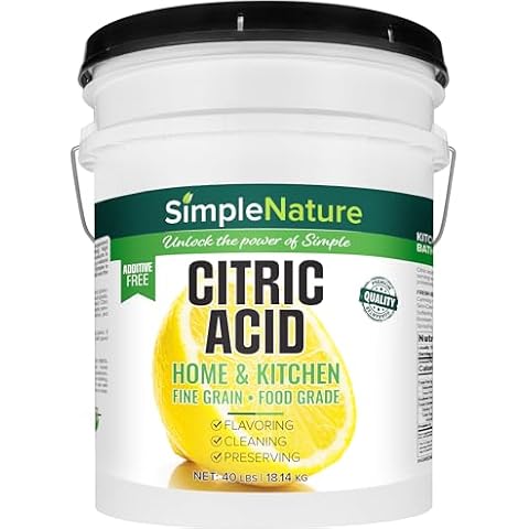 All Natural Citric Acid | 40 lbs Pail with Scoop | Anhydrous, Food-Grade Flavor Enhancer, Preservative, Household Cleaner and more | OMRI, Non-GMO, for Cooking, Cleaning, Personal Care & Bath Cover