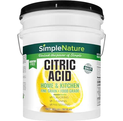 SimpleNature All Natural Citric Acid | 40 lbs Pail with