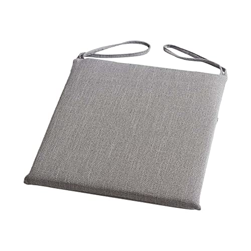 Jinmoioy 座布団 椅子用 クッション 無地デザイン ひも付きカバー洗える 厚さ約4cm シートクッション 座り心地いい 四角 クッション 低反発 通気性 家用 オフィス 学校 40X40 贈り物 (グレー)