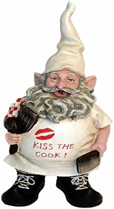 Nowaday Gnomes - Chef Gnome with Cooking Kiss The Cook Apron Statue 21" H