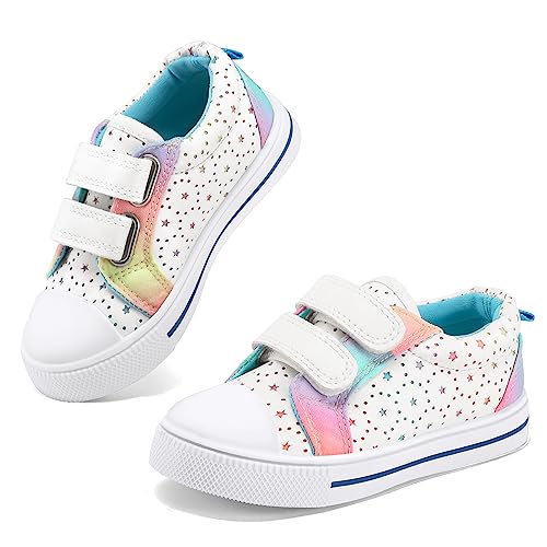 Image of K KomForme Toddler Boys & Girls Shoes Kids Canvas Sneakers with Cartoon Dual Hook and Loops
