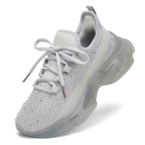 Running Shoes for Women Fashion Rhinestone Sneakers Womens Walking Shoes Comfortable Chunky Ladies Tennis Shoe