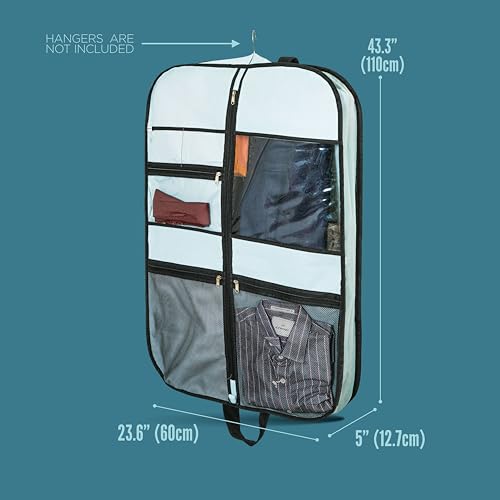 Image of SOLSTICE Suit Cover Big Size with Zip of (110 x 60 cm) | Suit, Coat, Blazer, Jacket Cover (Pack of 2) (BLUE)