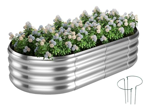ZFHgarden Raised Garden Bed, 4x2x1ft Raised Beds for Gardening Outdoor for Vegetables Flowers Ground Planter Box?Galvanized Raised Garden Beds
