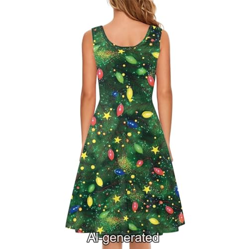 Image of Dreaweet Casual Sleeveless Dresses for Women Girls, Round Neck Tank Dresses with Pockets Summer Sundress Size XS-4XL