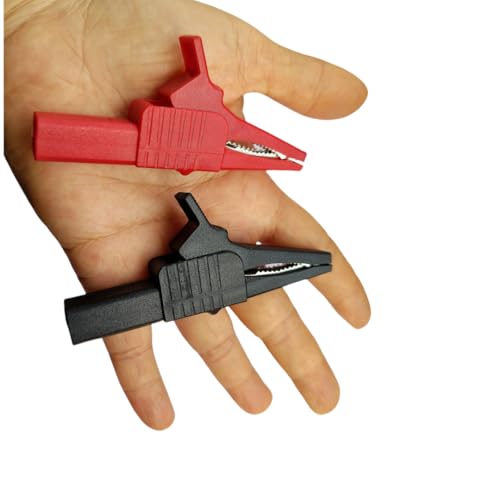 Image of Heavy Duty Full Insulated Automotive Car Battery Alligator Clips Electrical Test Clips 1000V 32A 2Pcs,with 4mm Banana Jack Socket(Length:83.5mm)