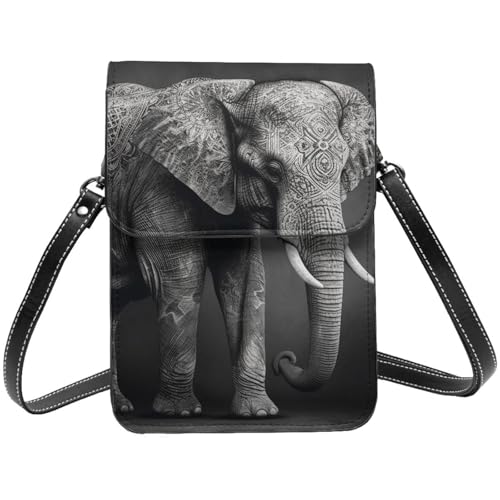 Petit sac bandoulière éléphant en cuir pour téléphone | Compagnon léger au quotidien