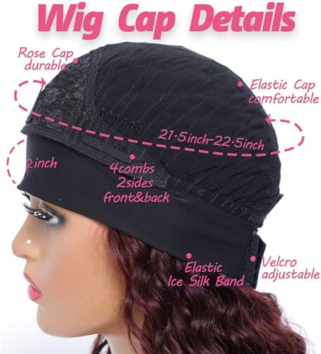 Image of 99J Burgundy Headband Wig Human Hair Deep Wave 16 Inch Red Colored Wigs | Glueless None Lace Front Curly Half Wigs for Black Women,Brazilian Virgin Hair Wear and Go Wig,Machine Made,150% Density