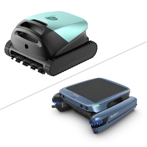 Beatbot Sora 10 Cordless Robotic Pool Vacuum Cleaner with iSkim Ultra Solar Powered Pool Skimmer, Water Clarification, Cleans Floor, Walls, Waterline and Surface-Mint Green & Blue