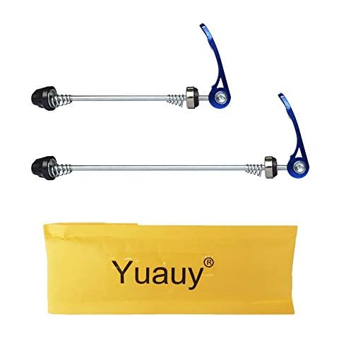Yuauy Bicycle Quick Release Skewers Axle Front and Rear Skewers Steel for Mountain Bike Road Bike Blue Cover