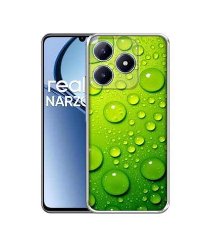 Image of Casotec Green Bubbles Design Printed Silicon Soft TPU Back Case Cover for Realme C63 4G / Narzo N63 4G