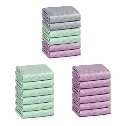 VPMURUGA Microfiber Glass Cleaning Cloths | Streak Free Windows Mirrors & Cars Windshields Cleaning Towel | Glass Polishing Cleaning Cloth | All-Purpose Dust Dirt Cleaning Rags | Lint Free Pack of 18 Cover