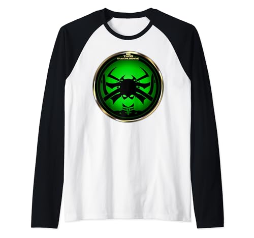 Hela Thor Ragnarok t-shirt raglan baseball Marvel avec motif cercle vert imprimé