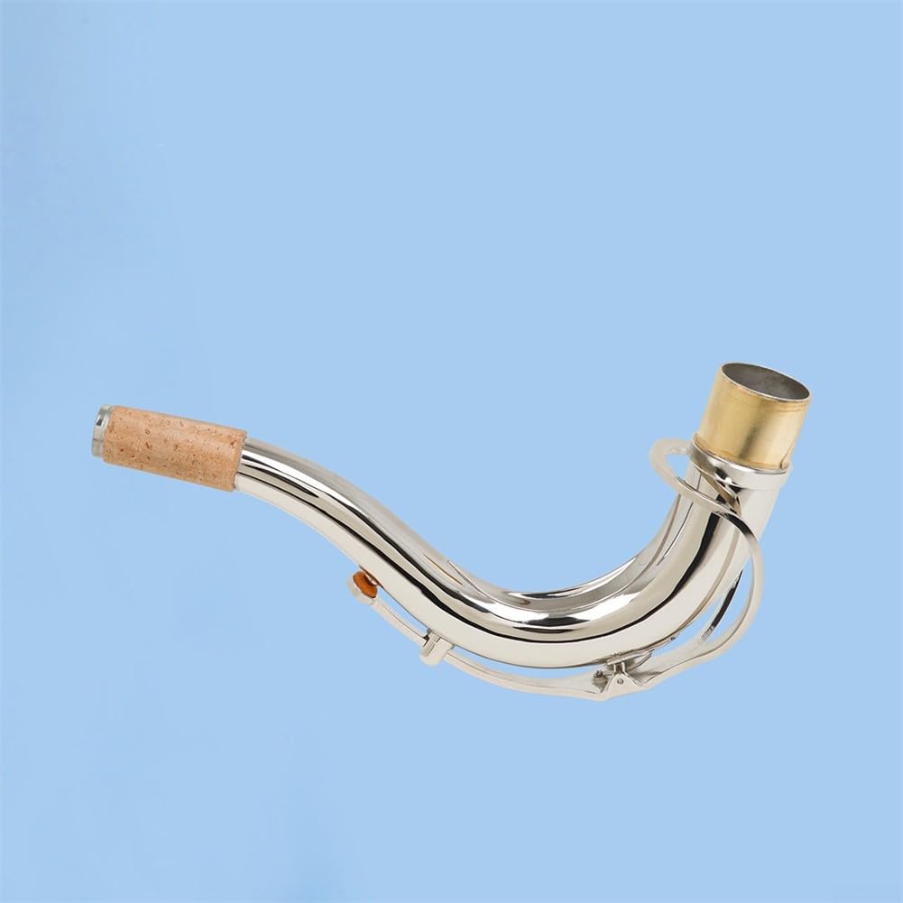 Col Courbé en Laiton pour Sax Ténor Bb 27.5mm(Silver) | Laiton massif, design courbé, diamètre 27.5mm, compatible ténor Bb, résonance supérieure