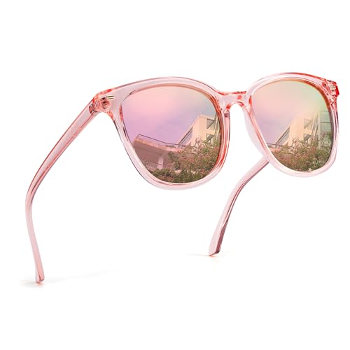 FancyPink Women's Polarized Sunglasses UV400 Protection Mirrored Beach Eyewear Trendy Sunglasses for Women