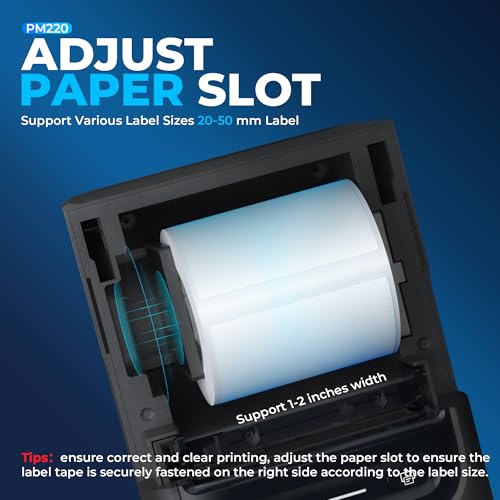 Nelko Etikettiermaschine mit Klebeband, PM220 Bluethooth Etikettendrucker, 2 Zoll Tragbarer Thermodrucker für Kleinunternehmen, Logo, Kleidung, Aufkleberdrucker für Telefone & PC, mit 3 Etiketten,