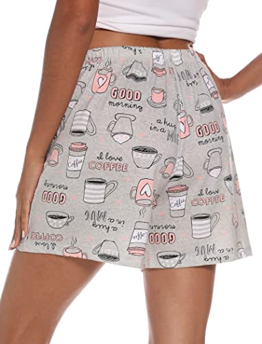 Image of ENJOYNIGHT Women Pajama Shorts Cotton Lounge Bottoms Sleep Shorts with Drawstring & Pockets