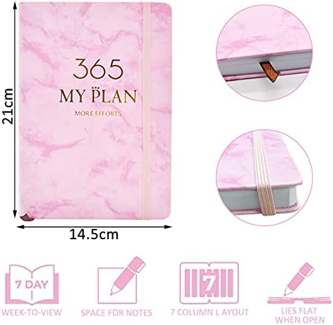 simyron Indeme Diary, Everyday Diary 2022, Schedule Plan, A5 Week to View Planner Diary,Academic Diary 12-Month Diary, with Colored onth Index, Monthly Tabs Daily Planner, 21x14.5 cm Pink