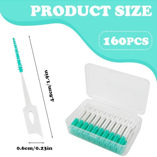 ZJIVQO 160Pcs Silic Interdental Soft Gum Brushes Dental Toothpicks Green Tooth Floss Picks Dental Toothpicks Braces Oral Cleaning Tooth Clean Tool - Image 2