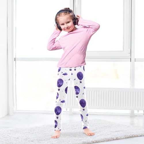 Cloud Hot Air Balloon Purple Girls Leggings Athletic Pants Tights Stretch Bottom4