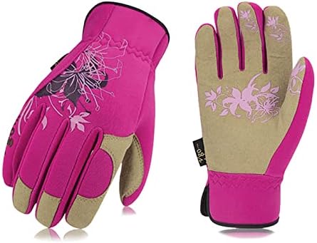 Vgo... Gardening Gloves Ladies,Safety Work Gloves,Puncture-proof,Thornproof,Touchscreen(SL7471,Green,L,1Pair)