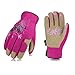 Vgo Ladies' High Breathability Synthetic Leather Gardening Gloves(1Pair, Size L,Red,SL7443)