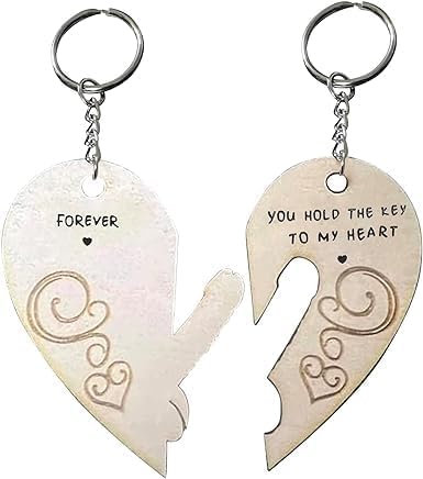 Wpppan Unisex Golden Valentine Couple Keychain-You Hold The Key To My Heart Couple Keychain For Him And Her,Valentine's Day Birthday Gifts For Boyfriend Girlfriend,Gifts,Keyrings And Keychains,Car Accessories