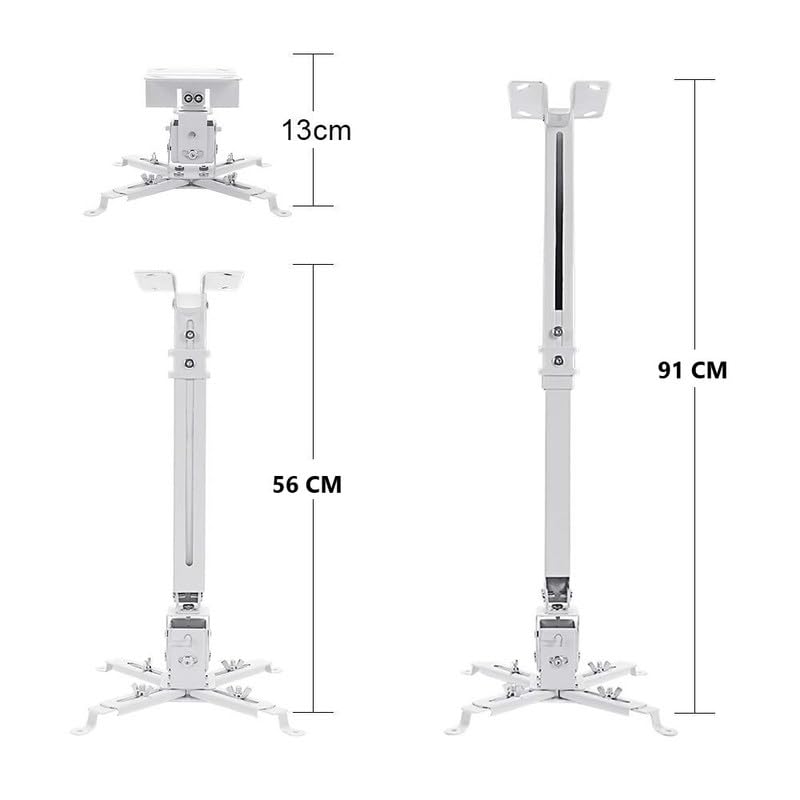 Image of Adjustable Projector Ceiling Mount Stand | 28 to 36 Inch (3 Feet) Extendable Bracket | Universal Tilt, Swivel & Rotate Wall /Ceiling Projector Mount | Heavy-Duty Frame