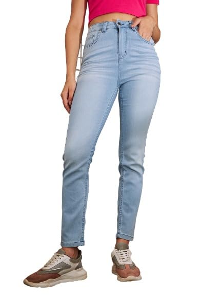 kassually Jeans for Women Light Wash Crease Effect Pencil Fit Denim-picture-21