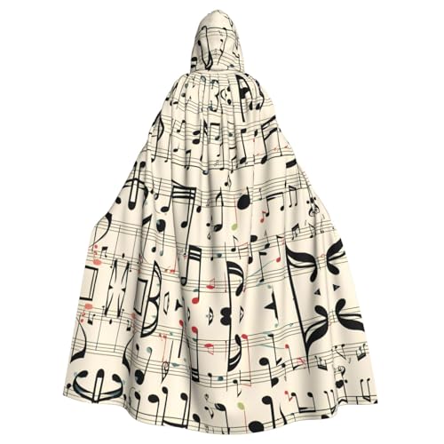 HJFCZH Capa con capucha para adultos con temática musical con diseño de clave musical de Halloween para varios entornos de fiesta y carnaval