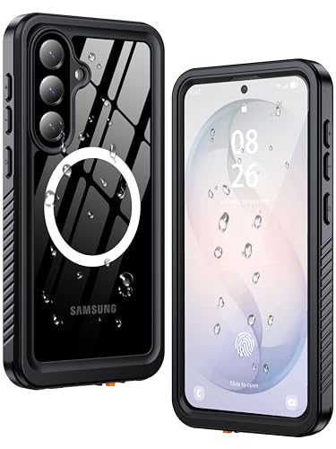 Image of ANTSHARE IP68 Waterproof Case for Samsung Galaxy S26 Plus [2026] - MagSafe Compatible, Built-in Screen /Lens Protector - Shockproof Full Body Protection for Swimming /Outdoor, Black /Clear