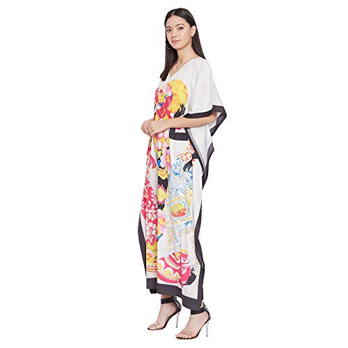 Image of Oussum Women Polyester Casual Long Plus Size Beach Caftan Cover Up Maxi Dress 1X-3X Summer Kaftan Dresses for Women