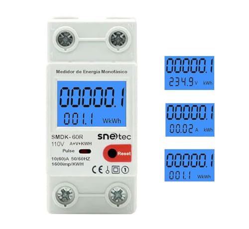 Medidor De Consumo De Energia Snetec SMDK-60R 60A Monofásico C/Reset 220V 60A